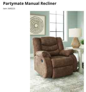 Partymate Manual Recliner